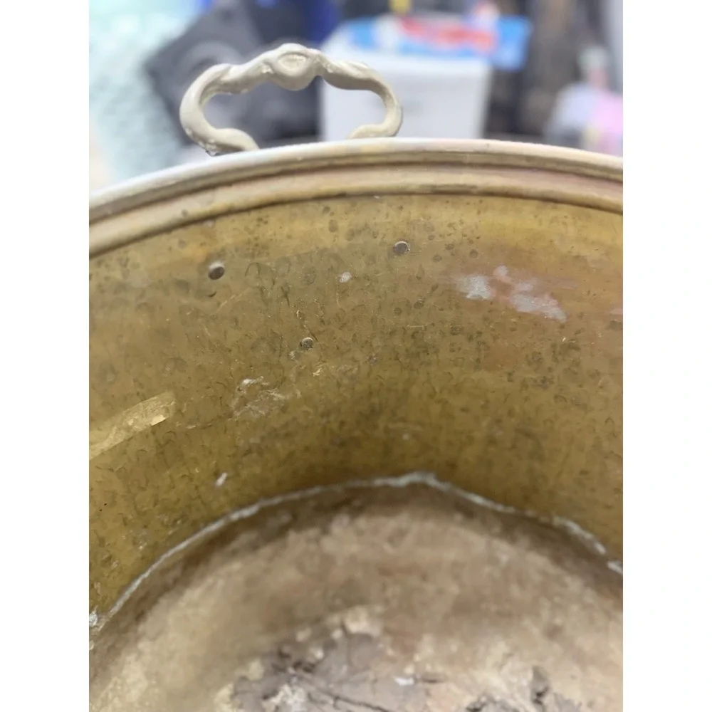 Vintage Copper Jardinniere 14in‎ Round Pot For Planter